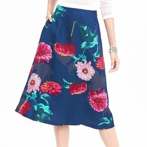 Banana Republic floral midi skirt